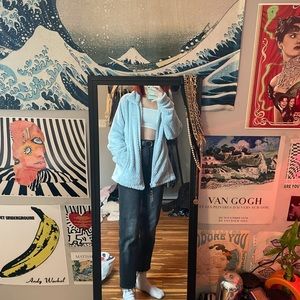 Light blue Columbia zip up.